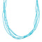 5-Strand Genuine Sterling Silver Man Made Turquoise Bead Necklace JX126753